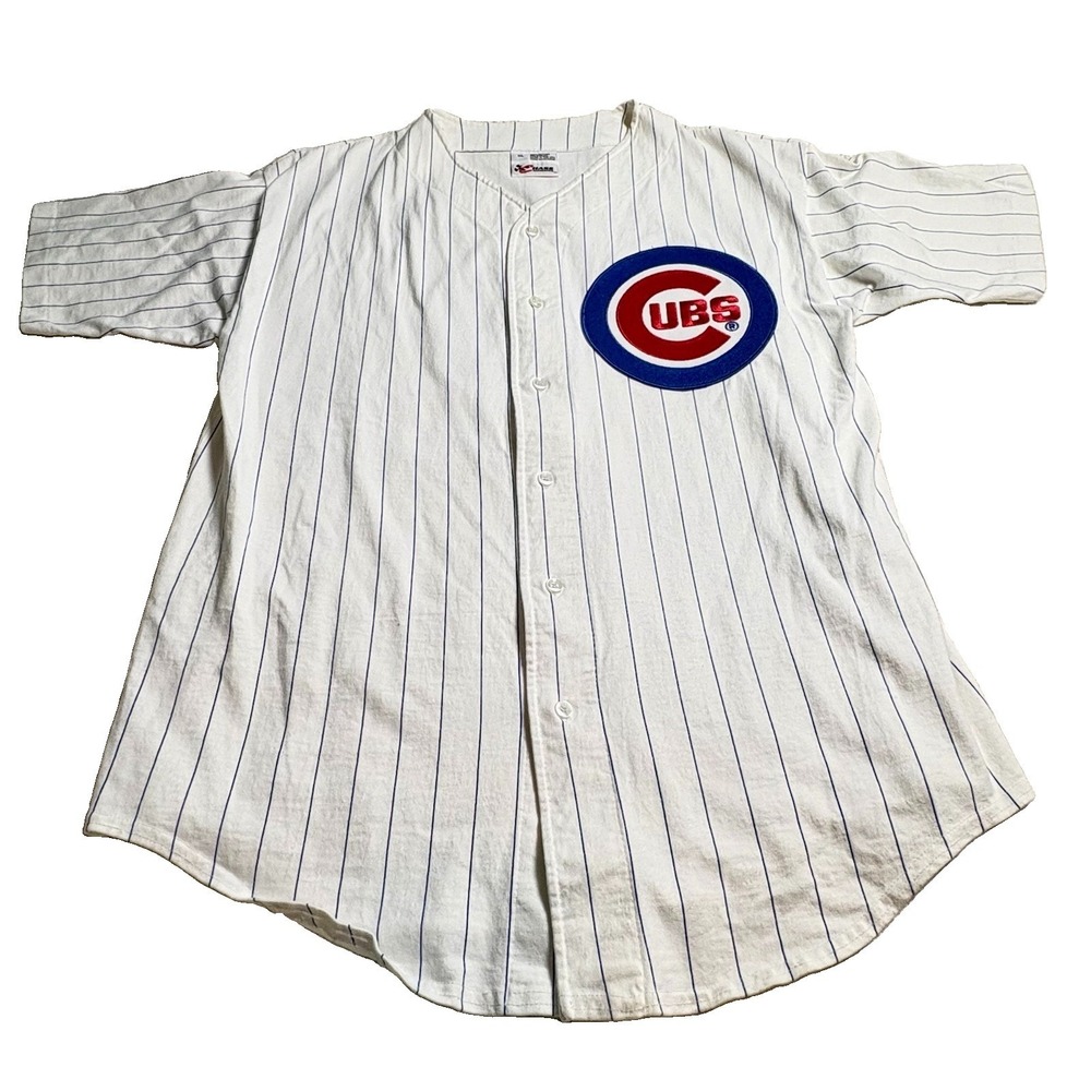 Chase Authentics Chicago Cubs MLB Baseball Pinstripe Button-Front Jersey XL 43